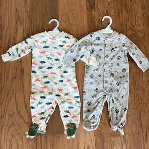 Dinosaur and Paw Print Kids One Piece Set